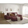 Canapé droit convertible coffre EVEREST tissu chiné avec pouf Bobochic