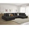 Canapé panoramique convertible coffre EVEREST tissu texturé Bobochic