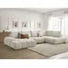 Bobochic canapé panoramique convertible coffre everest tissu texturé beige  angle gauche EVEREST