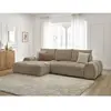 Bobochic canapé d'angle convertible coffre everest tissu texturé taupe  angle gauche EVEREST