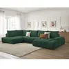 Bobochic canapé panoramique convertible coffre everest tissu texturé vert  angle droit EVEREST
