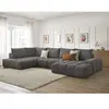 Bobochic canapé panoramique convertible coffre everest tissu texturé gris foncé  angle droit EVEREST