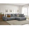 Canapé d'angle L convertible coffre EVEREST tissu chiné Bobochic