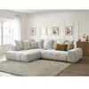 Canapé d'angle L convertible coffre EVEREST tissu texturé Bobochic