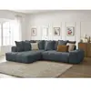Canapé d'angle L convertible coffre EVEREST tissu texturé Bobochic