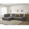 Canapé d'angle L convertible coffre EVEREST tissu texturé Bobochic