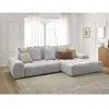 Bobochic canapé d'angle convertible coffre everest tissu chiné gris clair  angle droit EVEREST