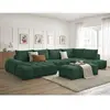Bobochic canapé panoramique convertible coffre everest tissu texturé avec pouf vert  angle gauche EVEREST