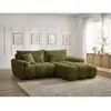 Bobochic canapé d'angle fixe ivane tissu texturé vert  angle droit IVANE