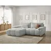 Bobochic canapé d'angle fixe ivane tissu texturé gris clair  angle gauche IVANE