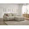 Bobochic canapé d'angle fixe ivane tissu texturé beige  angle droit IVANE