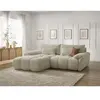 Bobochic canapé d'angle fixe ivane tissu texturé beige  angle gauche IVANE