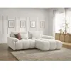 Bobochic canapé d'angle fixe ivane tissu texturé blanc  angle droit IVANE