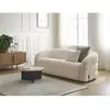 Bobochic canapé droit fixe 3 places elina tissu bouclette beige ELINA