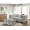 Canapé droit convertible 3 places CLOUD tissu bouclette avec pouf Bobochic