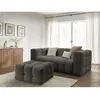 Canapé droit convertible 3 places CLOUD tissu bouclette avec pouf Bobochic