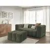 Canapé droit convertible 3 places CLOUD tissu bouclette avec pouf Bobochic