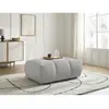 Bobochic pouf fuji tissu bouclette gris clair FUJI