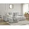 Canapé d'angle convertible coffre ROXELANE tissu chiné avec pouf Bobochic