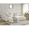 Canapé d'angle convertible coffre ROXELANE tissu chiné avec pouf Bobochic