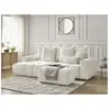 Canapé d'angle convertible coffre ROXELANE tissu chiné avec pouf Bobochic