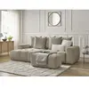 Canapé d'angle convertible coffre ROXELANE tissu chiné avec pouf Bobochic