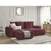 Canapé d'angle convertible coffre ROXELANE tissu chiné avec pouf Bobochic