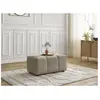 Bobochic pouf roxelane tissu chiné taupe ROXELANE