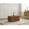 Bobochic pouf roxelane tissu chiné orange ROXELANE