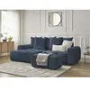 Canapé d'angle convertible coffre ROXELANE tissu chiné avec pouf Bobochic