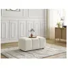 Bobochic pouf roxelane tissu chiné blanc ROXELANE
