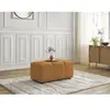 Bobochic pouf roxelane tissu bouclette jaune ROXELANE