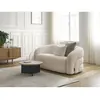 Bobochic canapé droit fixe 2 places elina tissu bouclette beige ELINA