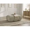 Bobochic pouf ivane tissu texturé beige IVANE
