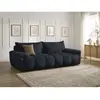 Bobochic canapé droit fixe 3 places ivane tissu texturé bleu foncé IVANE