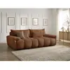 Bobochic canapé droit fixe 3 places ivane tissu texturé orange IVANE