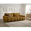Bobochic canapé droit fixe 3 places ivane tissu texturé jaune IVANE