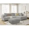 Canapé d'angle L convertible FUJI tissu bouclette avec pouf Bobochic