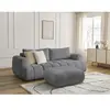 Canapé droit convertible 3 places FUJI tissu bouclette avec pouf Bobochic
