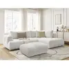 Canapé d'angle L convertible FUJI tissu bouclette avec pouf Bobochic