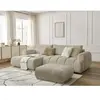 Canapé d'angle convertible FUJI tissu bouclette avec pouf Bobochic