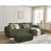 Canapé d'angle convertible FUJI tissu bouclette avec pouf Bobochic