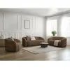 Ensemble canapé droit fixe 3 + 2 places + fauteuil pivotant ELINA tissu bouclette Bobochic
