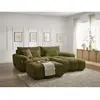Bobochic canapé d'angle fixe ivane tissu texturé avec pouf vert  angle droit IVANE