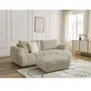 Canapé droit convertible 3 places FUJI tissu bouclette avec pouf Bobochic