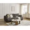 Canapé droit convertible 3 places FUJI tissu bouclette avec pouf Bobochic