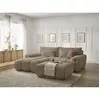 Canapé d'angle fixe IVANE tissu texturé avec pouf Bobochic