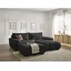 Bobochic canapé d'angle fixe ivane tissu texturé avec pouf noir  angle droit IVANE