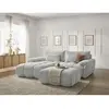 Canapé d'angle fixe IVANE tissu texturé avec pouf Bobochic