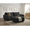 Canapé droit fixe 3 places IVANE tissu texturé avec pouf noir   BOBOCHIC